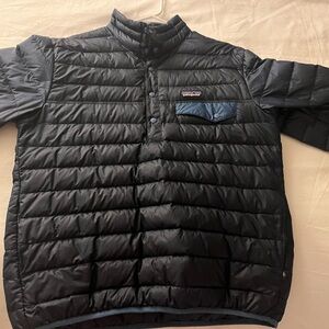 Men’s Down filled Snap Pull over / Navy